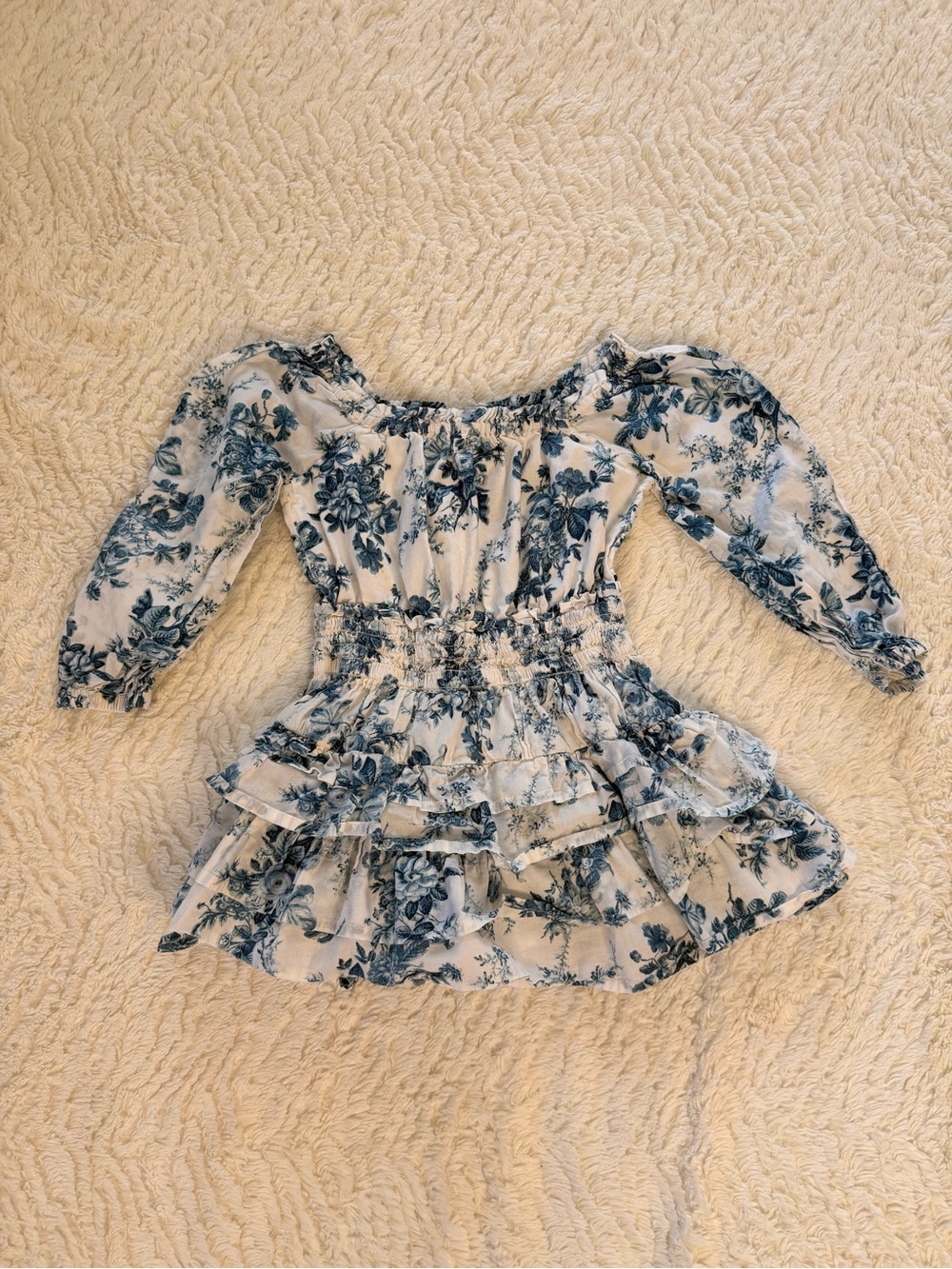 Gap Blue Floral Tiered Peasant Top